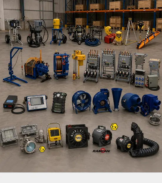 Equipamentos de apoio para limpeza e espaço confinado